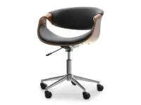 Produkt: Fotel biurowy rapid orzech-czarny skóra ekologiczna, podstawa chrom