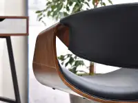 Nowoczesny fotel biurowy z drewna RAPID orzech-czarny - charakterystyczne detale