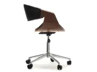 Nowoczesny fotel biurowy z drewna RAPID orzech-czarny - profil