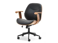 Produkt: Fotel biurowy ray orzech-czarny skóra ekologiczna, podstawa czarny