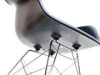 Krzesło bujane inspirowane MPA ROC CZARNE - widok szczegółowy na mocowanie podstawy  z siedziskiem.