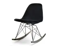 Produkt: Krzesło bujane mpc roc tap czarny welur, podstawa czarny-orzech