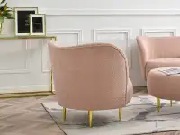 Fotel do klubu CORINA BOUCLE NOGA ZŁOTA - tapicerowane oparcie