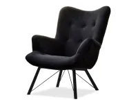Produkt: Fotel dalton czarny welur, podstawa czarny