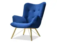 Produkt: Fotel dalton granatowy welur, podstawa złoty
