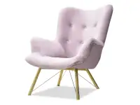 Produkt: Fotel dalton liliowy welur, podstawa złoty