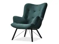 Produkt: Fotel dalton zielony welur, podstawa czarny