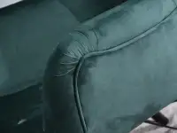 Pikowany fotel DALTON ZIELONY Z WELURU na czarnej nodze - miękka welurowa tkanina