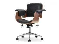 Produkt: Fotel biurowy duck orzech-czarny skóra ekologiczna, podstawa chrom