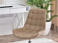 Krzesło biurowe tapicerowane ELIOR BEŻOWE NA NODZE CHROM - charakterystyczne detale
