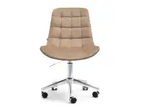 Krzesło biurowe tapicerowane ELIOR BEŻOWE NA NODZE CHROM - przód