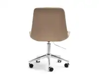 Krzesło biurowe tapicerowane ELIOR BEŻOWE NA NODZE CHROM - tył