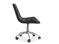 Krzesło obrotowe z pikowanym siedziskiem ELIOR czarny velvet - profil