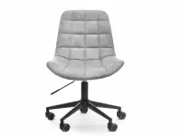 Krzesło obrotowe pikowane w stylu vintage ELIOR szary-czarny - przód