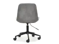 Krzesło obrotowe pikowane w stylu vintage ELIOR szary-czarny - tył
