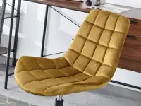Fotel biurowy ELIOR ZŁOTY NA CZARNEJ OBROTOWEJ NODZE - komfortowa bryła