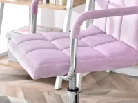 Fotel obrotowy na kółkach dla dziewczynki ELIS LILIOWY - miękkie siedzisko
