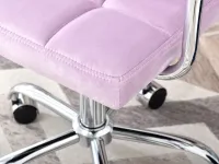 Fotel obrotowy na kółkach dla dziewczynki ELIS LILIOWY - welurowa tkanina