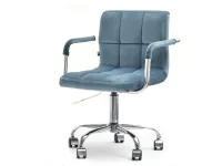 Produkt: Fotel elis niebieski welur, podstawa chrom