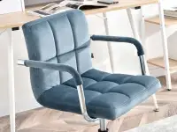 Fotel biurowy ELIS NIEBIESKI NA STELŻU CHROM z kółkami - komfortowe siedzisko