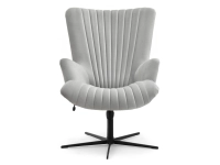 fotel esla jasnoszary welur, podstawa czarny