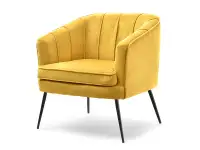 Produkt: Fotel estel żółty welur, podstawa czarny