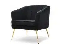 Produkt: Fotel estel czarny welur, podstawa złota