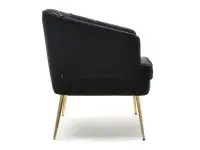 Fotel z miękkim siedziskiem ESTEL CZARNY WELUR GLAMOUR - profil