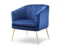 Produkt: Fotel estel granatowy welur, podstawa złoty
