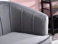 Komfortowy fotel ESTEL SZARY WELUR GLAMOUR + ZŁOTY - staranne wykonanie