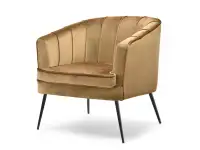 Produkt: Fotel estel złoty welur, podstawa czarny