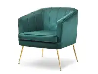 Produkt: Fotel estel zielony welur, podstawa złoty