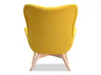 Fotel w nowczesnym stylu do salonu FLORI żółty - buk - tył