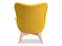 Nowoczesny fotel w angielskim stylu FLORI żółty - tył