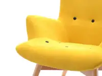 Nowoczesny fotel w angielskim stylu FLORI żółty - charakterystyczne detale