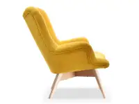 Fotel w nowczesnym stylu do salonu FLORI żółty - buk - profil