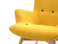 Fotel w nowczesnym stylu do salonu FLORI żółty - buk - siedzisko