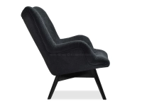Fotel do salonu FLORI CZARNY BOUCLE - bok