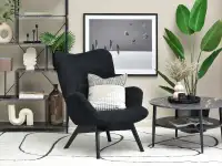 Fotel do salonu FLORI CZARNY BOUCLE - czarny fotel 