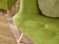 Fotel wypoczynkowy pikowany FLORI MECH NOGA BUK - charakterystyczne detale