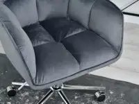 Welurowe krzesło biurowe ISLA GRAFIT - CHROM PODSTAWA - detale