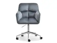 Welurowe krzesło biurowe ISLA GRAFIT - CHROM PODSTAWA - przód
