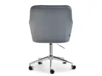Welurowe krzesło biurowe ISLA GRAFIT - CHROM PODSTAWA - tył