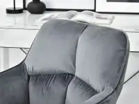 Pikowane krzesło obrotowe ISLA GRAFITOWE NA CZARNEJ NODZE - charakterystyczne detale