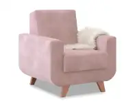 Skandynawski fotel z podłokietnikami KADI różowy