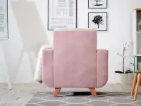 Skandynawski fotel z podłokietnikami KADI różowy - tył fotela