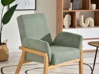 Fotel wypoczynkowy LAO MIĘTA - DĘBOWA NOGA - fotel do salonu
