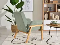 Fotel wypoczynkowy LAO MIĘTA - DĘBOWA NOGA - fotel wypoczynkowy