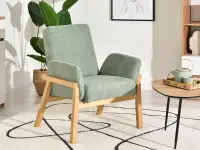 Fotel wypoczynkowy LAO MIĘTA - DĘBOWA NOGA - fotel skandynawski