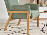 Fotel wypoczynkowy LAO MIĘTA - DĘBOWA NOGA - fotel na drewnianych nogach